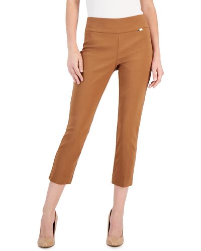 INC International Concepts Tummy-control Pull-on Capri Pants - Brown