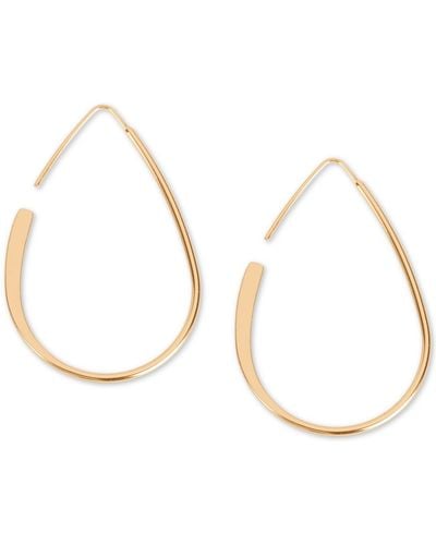 Lucky Brand Tone Threader Hoop Earrings - Metallic