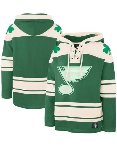 '47 St. Louis Blues St. Patrick's Day Superior Lacer Pullover Hoodie - Green