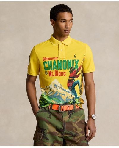Polo Ralph Lauren Classic-fit Mesh Graphic Polo Shirt - Yellow