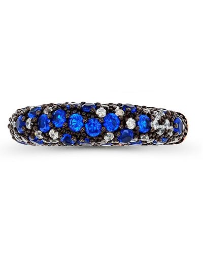 Macy's Lab Grown Spinel And Cubic Zirconia Pave Fashion Ring (1 3/4 Ct. T.w. And 3/4 Ct. T.w. - Blue