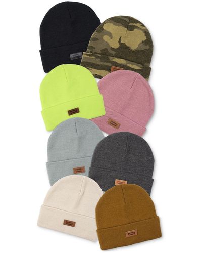 Levi's Levi?s All Season Comfy Leather Logo Patch Hero Beanie - Natural