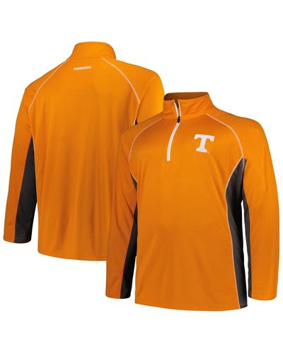 Profile Tennessee Volunteers Big And Tall Quarter-zip Raglan Jacket - Orange