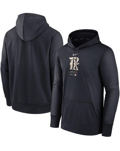 Nike Texas Rangers City Connect Practice Performance Pullover Hoodie - Blue