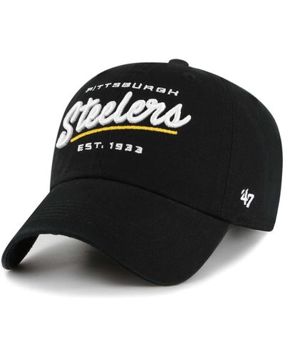 '47 Pittsburgh Steelers Sidney Clean Up Adjustable Hat - Black