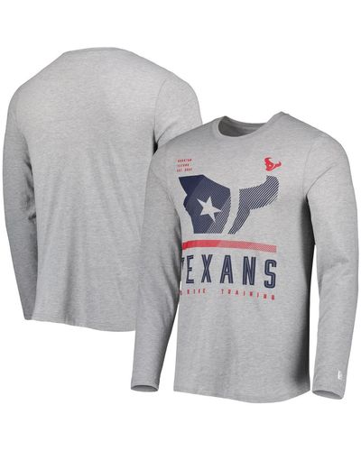 KTZ Houston Texans Combine Authentic Red Zone Long Sleeve T-shirt - Gray