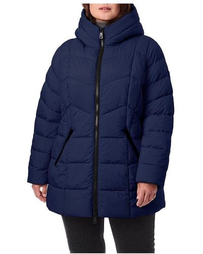 Bernardo Plus-size Mid-length Puffer Jacket - Blue