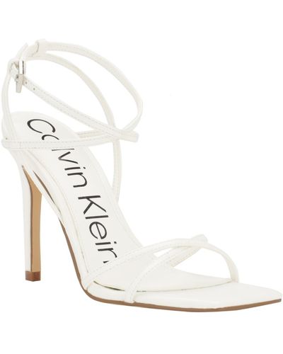 Calvin Klein Tegin Strappy Dress High Heel Sandals - White