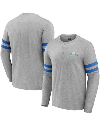 Fanatics Nfl X Darius Rucker Collection By Los Angeles Chargers Henley Long Sleeve T-shirt - Gray