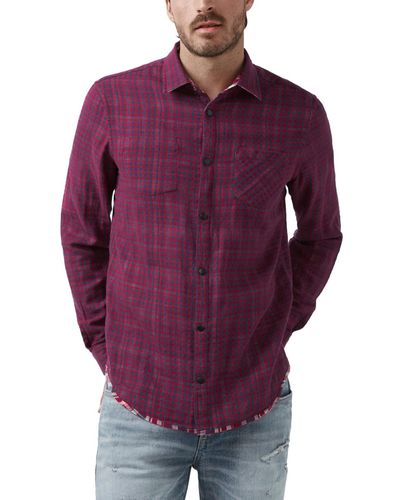 Buffalo David Bitton Surza Long Sleeve Shirt - Purple
