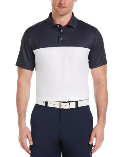 PGA TOUR Airflux Colorblock Short-sleeve Golf Polo Shirt - Blue