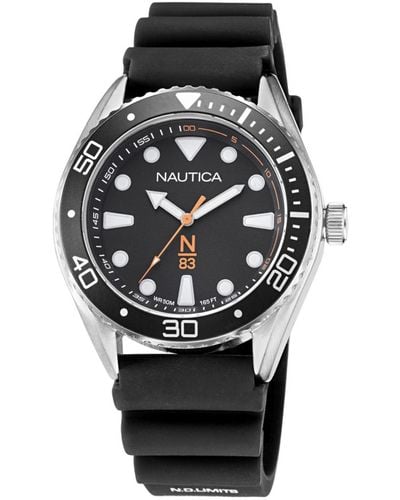 Nautica N83 Silicone Strap Watch 44mm - Black