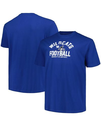 Champion Distressed Kentucky Wildcats Big And Tall Football Helmet T-shirt - Blue