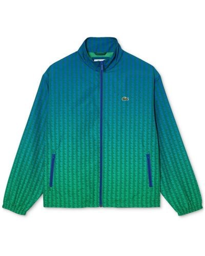 Lacoste Zip-front Geo Pattern Jacket - Green