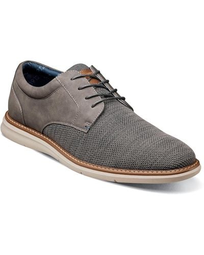Nunn Bush Chase Knit Plain Toe Oxford Shoes - Gray
