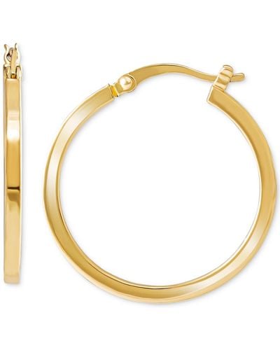 Giani Bernini Polished Squared Tube Small Hoop Earrings - Metallic