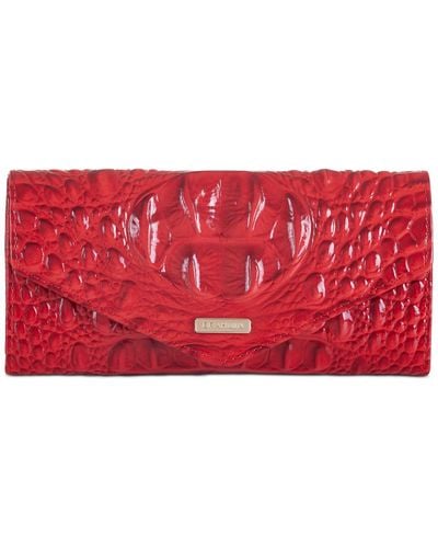 Brahmin Veronica Melbourne Embossed Leather Wallet - Red