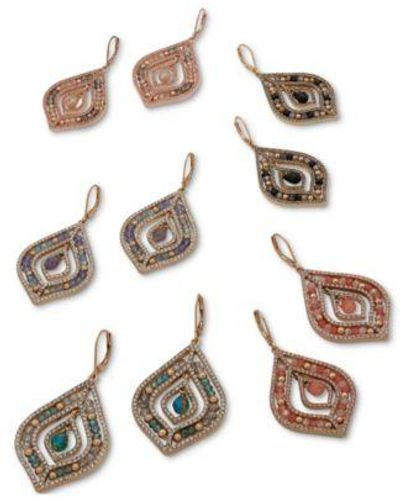Lonna & Lilly Gold-tone Beaded Orbital Chandelier Earrings - Metallic