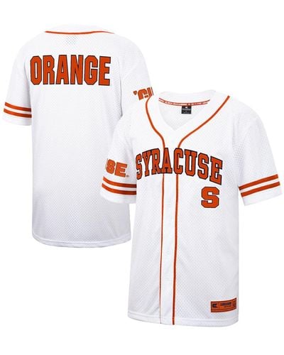 Colosseum Athletics White And Orange Syracuse Orange Free Spirited Baseball Jersey