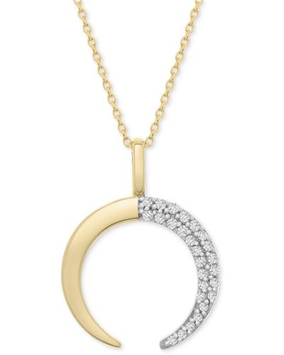 Wrapped in Love Diamond Crescent Moon 20" Pendant Necklace (1/10 Ct. T.w. - Metallic