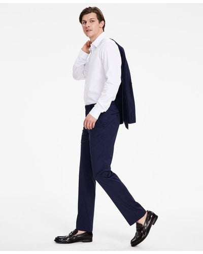 Alfani Slim-fit Stripe Suit Pants - Blue