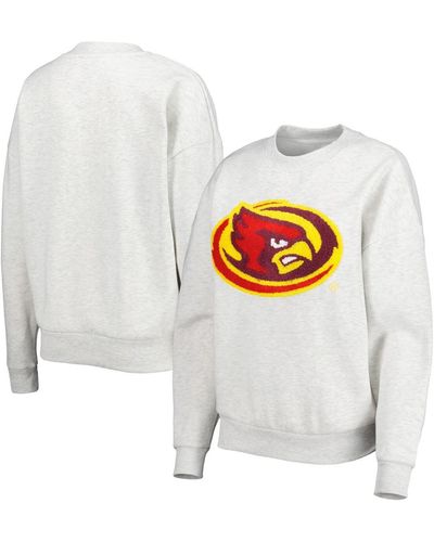 Gameday Couture Iowa State Cyclones Chenille Patch Fleece Pullover Sweatshirt - White