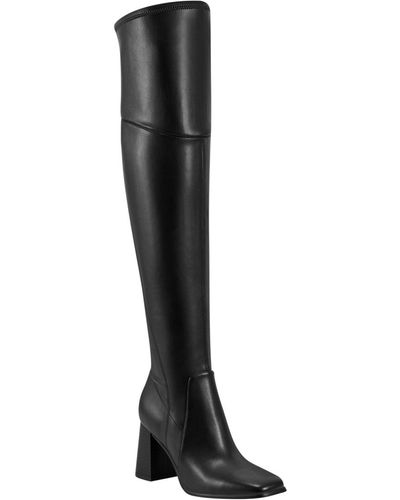 Marc Fisher Denki Over The Knee Square Toe Boots - Black