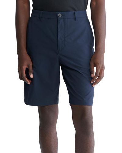 Calvin Klein Slim Fit Refined Stretch Flat Front 9" Performance Shorts - Blue