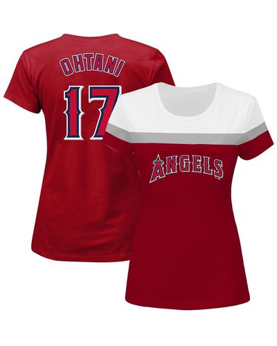 Fanatics Shohei Ohtani Los Angeles Angels Plus Size Player Split Body T-shirt - Red