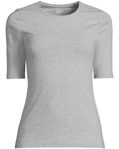Lands' End Lightweight Jersey T-shirt - Gray