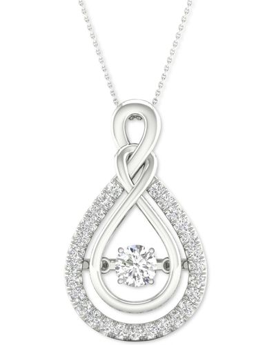 Twinkling Diamond Star Diamond Teardrop 18" Pendant Necklace (1/3 Ct. T.w. - White