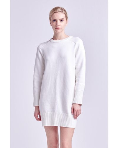 English Factory Knit Mini Dress - White