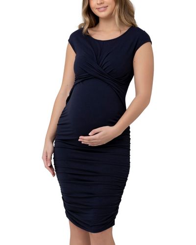 Ripe Maternity Maternity Cross My Heart Dress - Blue
