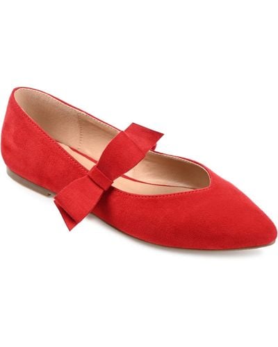 Journee Collection Aizlynn Mary Jane Flats - Red