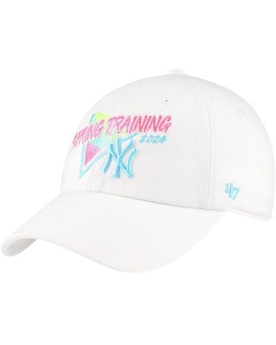 '47 New York Yankees 2024 Spring Training Vapor Wave Clean Up Adjustable Hat - White