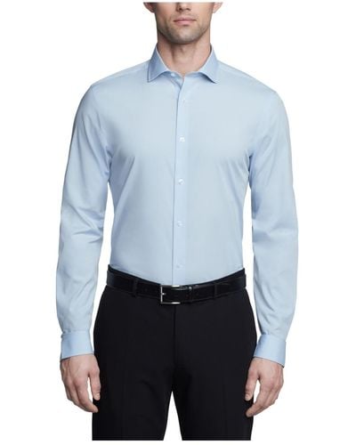 Calvin Klein Refined Slim Fit Stretch Dress Shirt - Blue