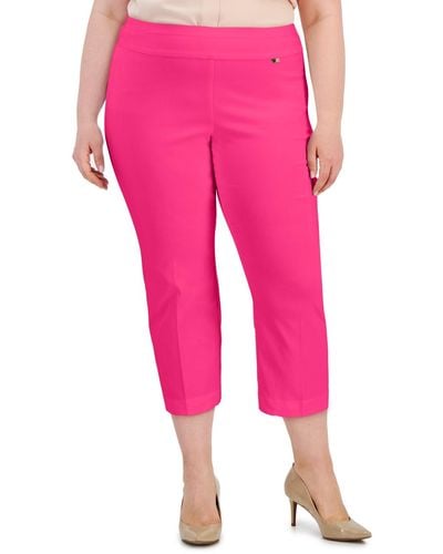 INC International Concepts Plus Size Mid-rise Pull-on Capri Pants - Pink