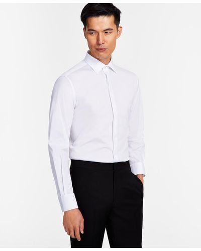 Alfani Slim Fit Formal Convertible-cuff Dress Shirt - White