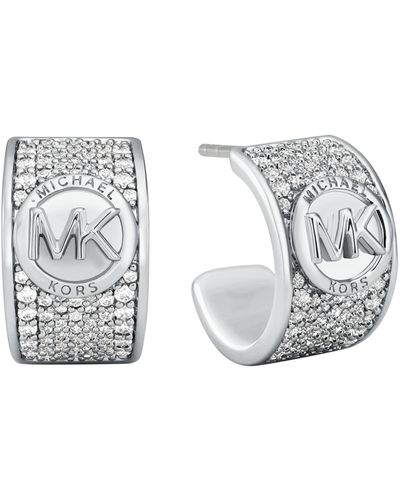 Michael Kors Pave Huggie Earrings - Metallic