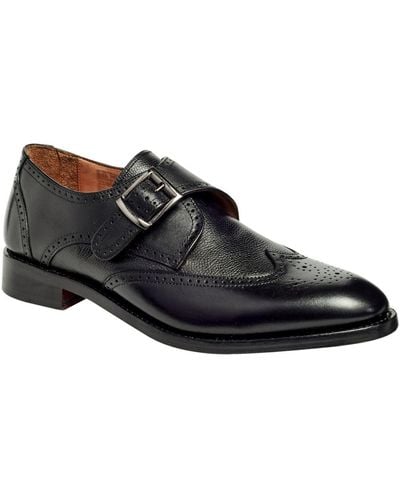 Anthony Veer Roosevelt Iii Single Monkstrap Wingtip Goodyear Dress Shoes - Black