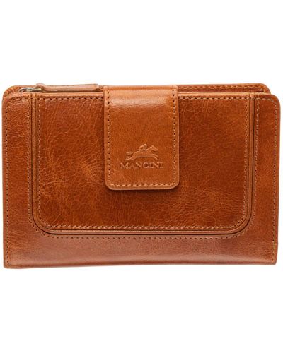 Mancini Leather Goods Ladies Clutch Wallet Brown Ladies Small Wallets, $35, eBags