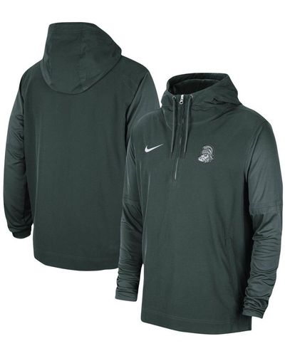 Philadelphia Eagles Nike Sideline Player Quarter-Zip Hoodie - Green/Black