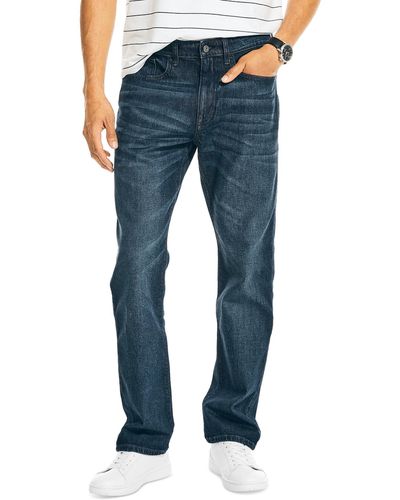 Nautica Vintage Straight-fit Stretch Denim 5-pocket Jeans - Blue