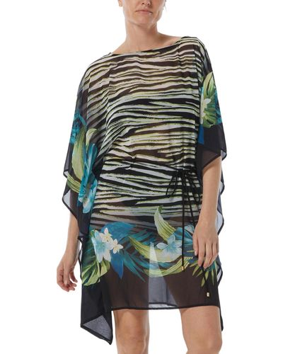 Coco Reef Coco Contours Ideal Chiffon Cover-up Caftan - Green