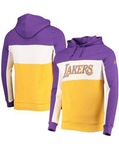 Men's Los Angeles Lakers Junk Food Cream Tie-Dye Pullover Hoodie