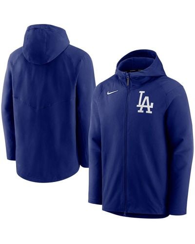 Nike Los Angeles Dodgers Authentic Collection Full-zip Hoodie Performance Jacket - Blue