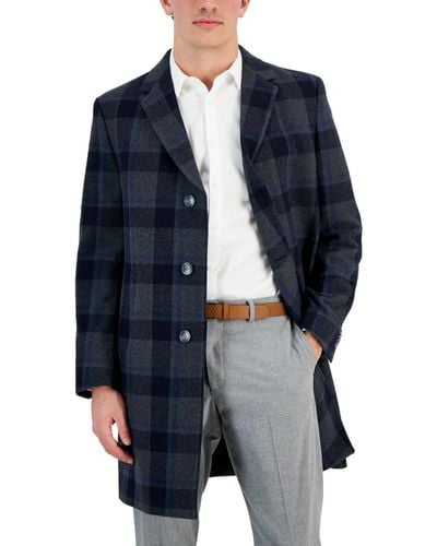 Nautica Regular-fit Camber Wool-blend Overcoat - Blue