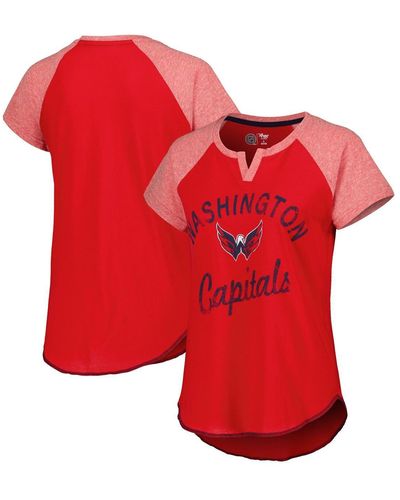 Starter Washington Capitals Grand Slam Raglan Notch Neck T-shirt - Red