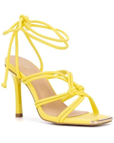 New York & Company Christa High Heel Lace Up Sandal - Yellow