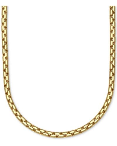 Macy's Large Rounded Box-link 22" Chain Necklace (3.5mm - Metallic